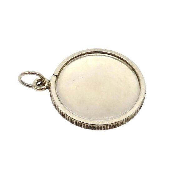 Classic Vintage Sterling Silver Round Photo Locket Charm Pendant 1960s - Picture 6 of 8